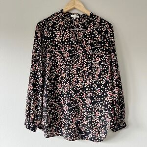 Anthropologie Pleione Long Sleeve V-Neck Blouse Women's Size S‎